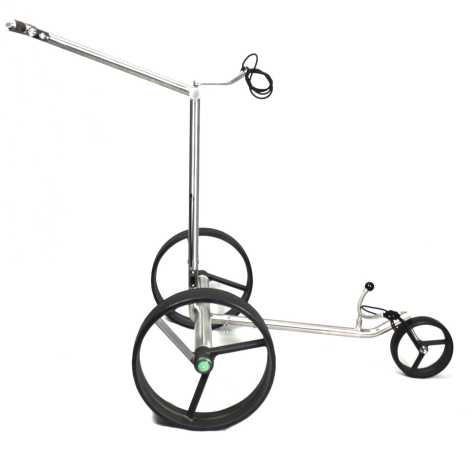 Kingfisher® K2, Golftrolley elektrisch und schnell-klappbar, Bedienung durch Drehregler, 42mm High-Tech-Antriebe "Made in Germany", Bergabfahrbremse